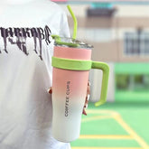40oz Tumbler with Handle and Straw Lid